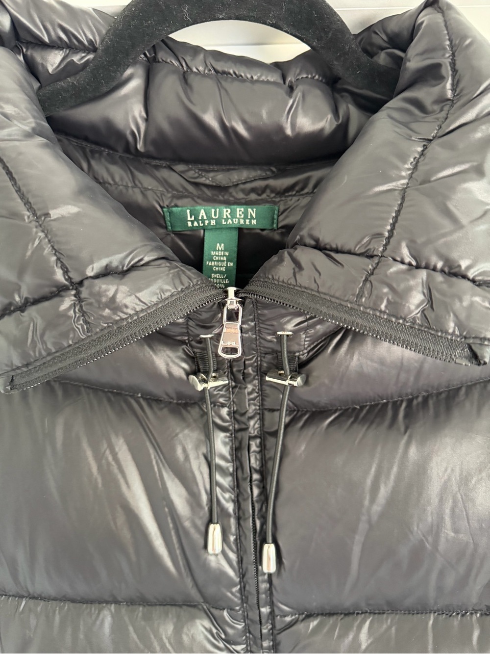 Lauren Ralph Lauren Black Quilted Puffer Jacket with High Collar